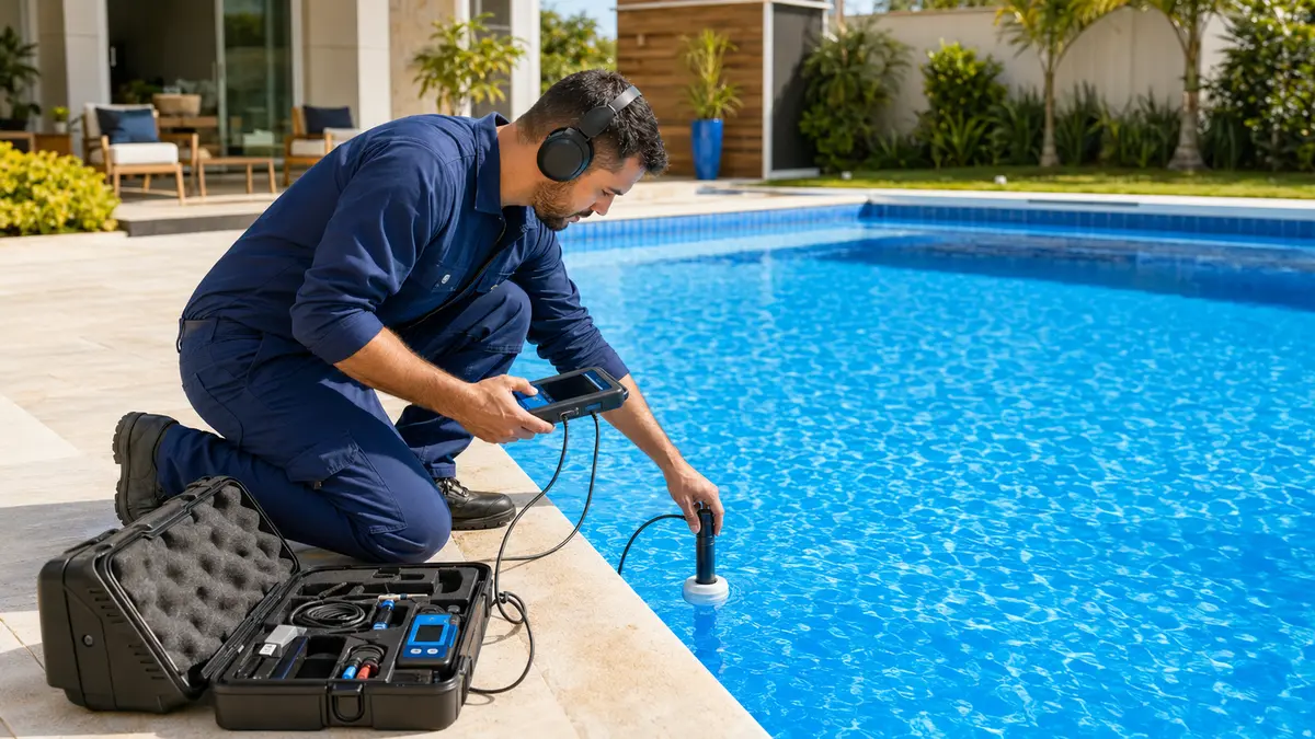 Detecção de vazamentos em piscinas